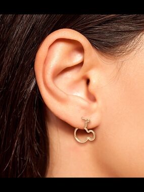Disney Mickey Mouse 10k Gold Silhouette Earrings So Special!